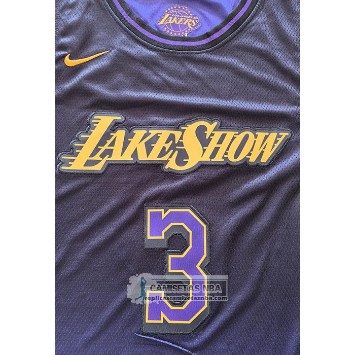 Camiseta Los Angeles Lakers Anthony Davis NO 3 Ciudad 2024-25 Violeta